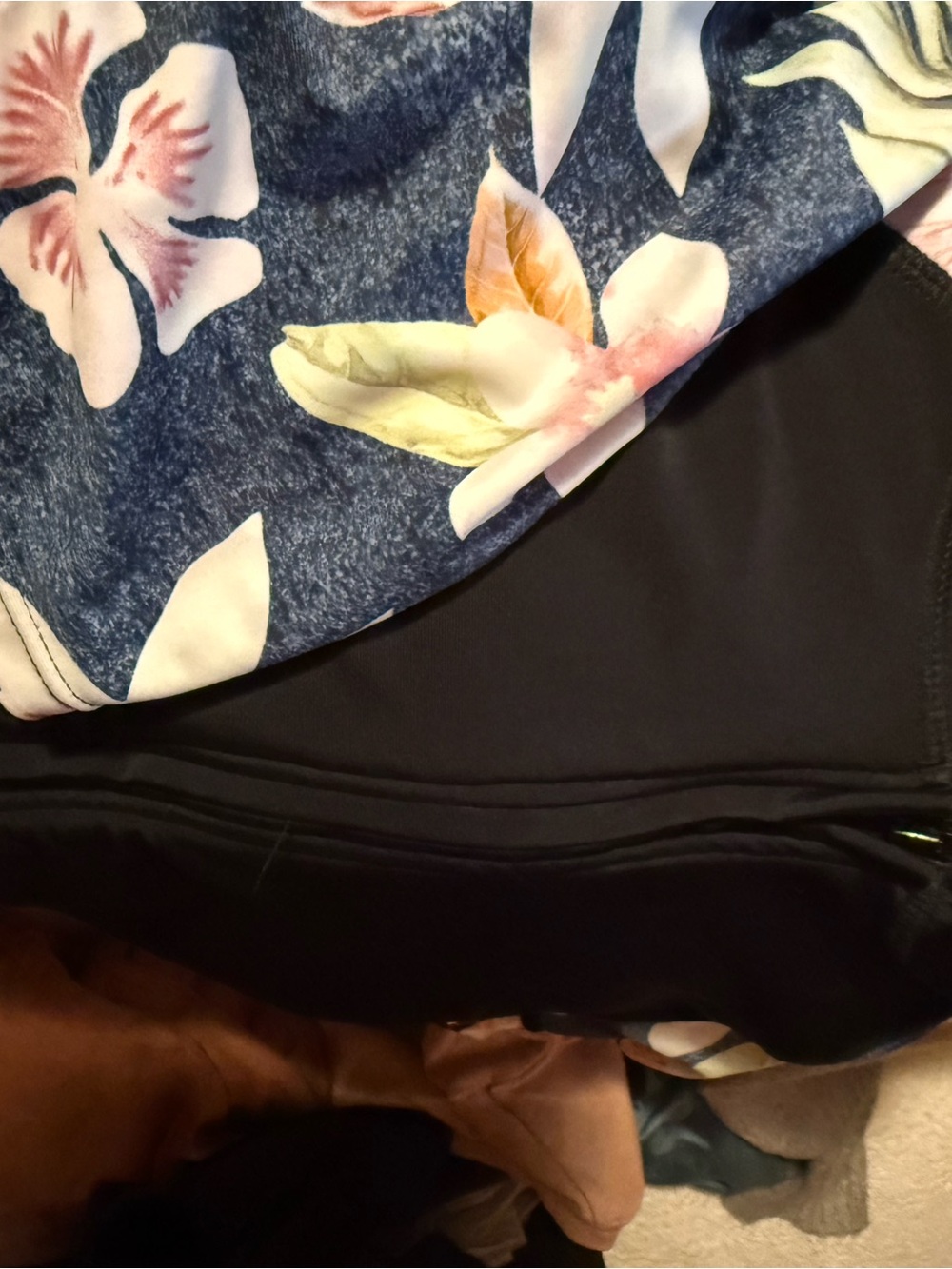 Floral Navy and Black Women’s Swim Top